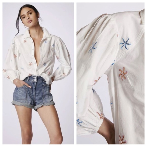 💕💙Maeve Embroidered Buttondown 💙💕 - Picture 10 of 12